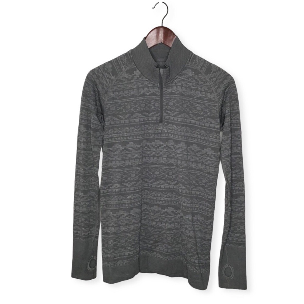 Lululemon Rest Less 1/4 Zip Pullover in Heathered Grey.